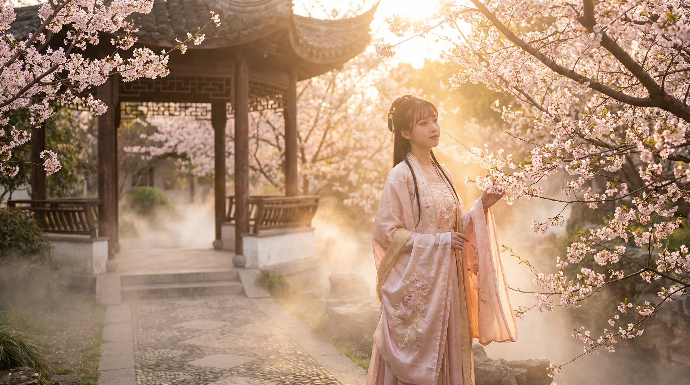 公园野战视频：古风汉服美少女写真